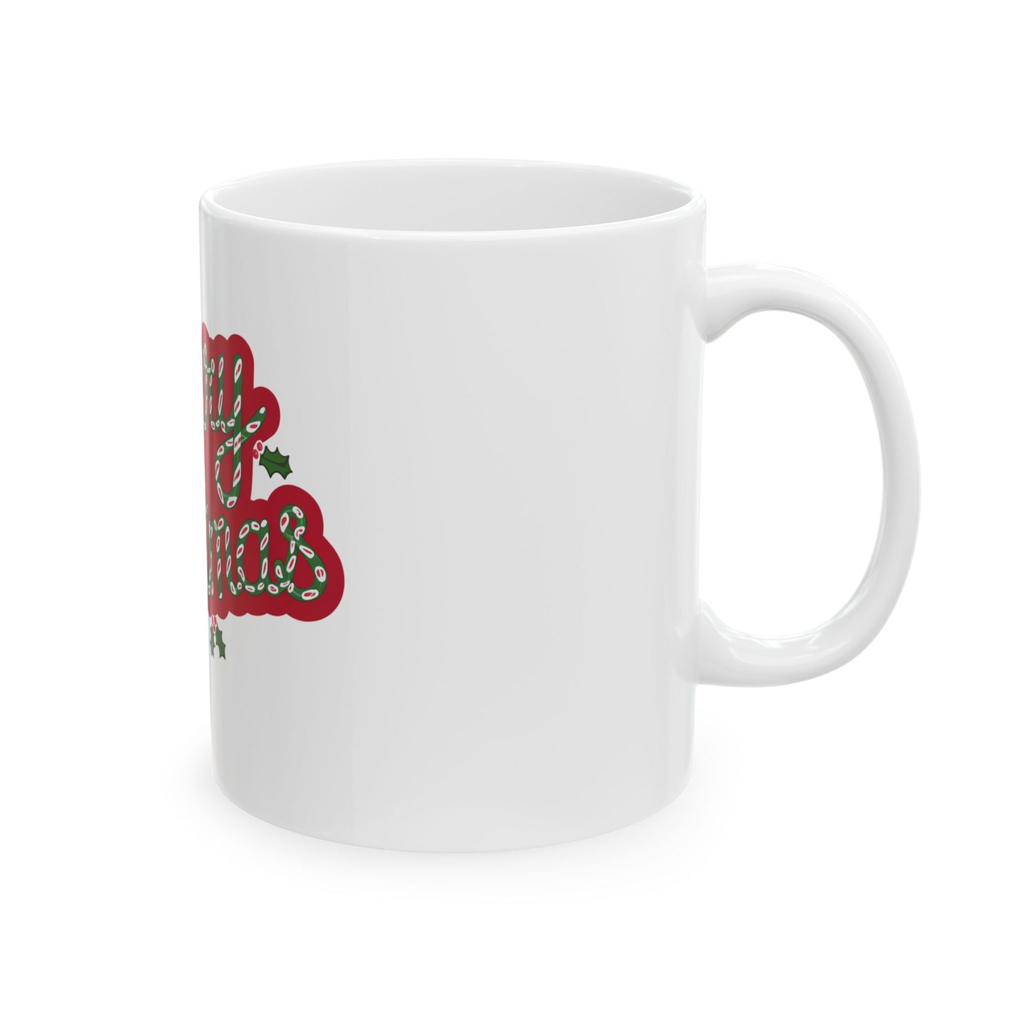 Merry Christmas Ceramic Mug - Festive 11oz & 15oz Coffee Cup