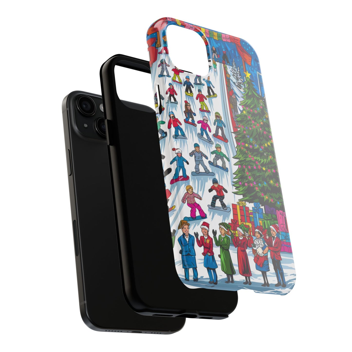 Festive Winter Holiday Tough Phone Cases - Colorful Christmas Design