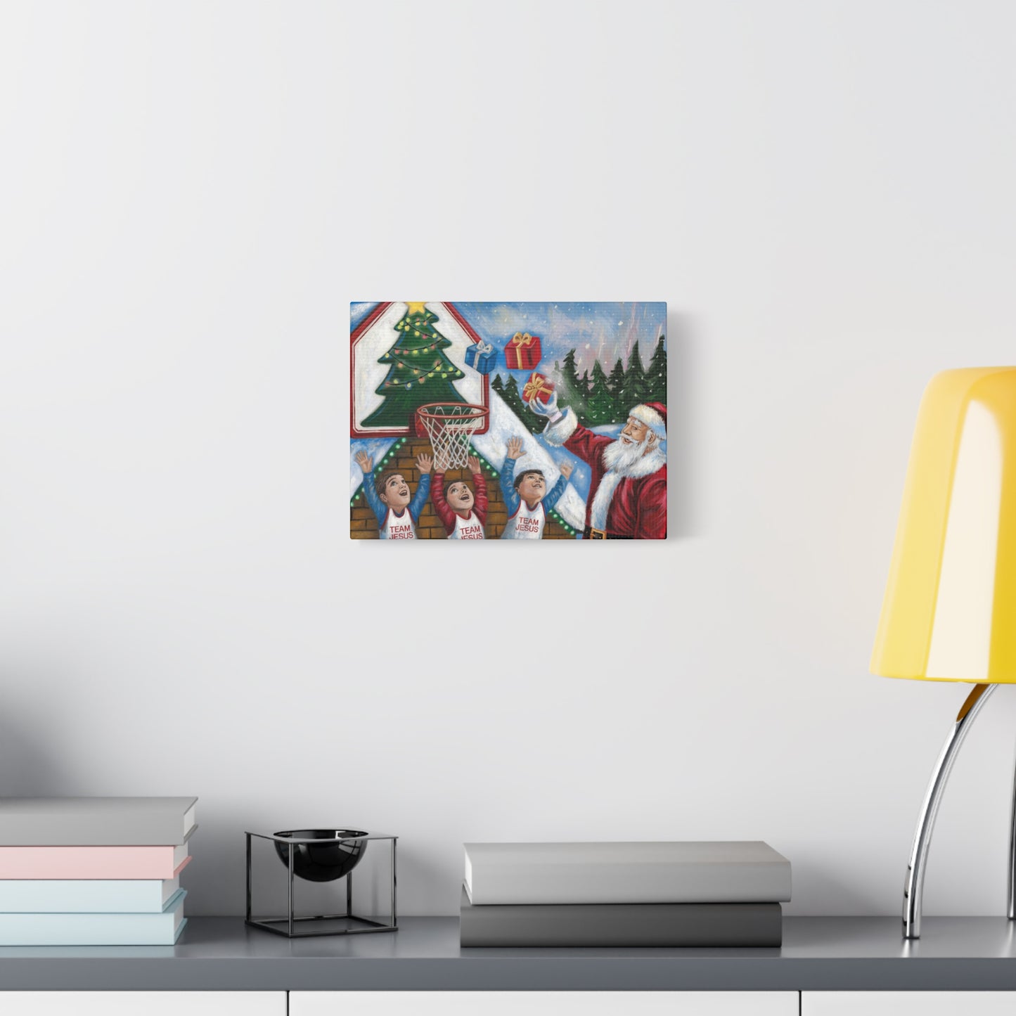 Christmas Team Jesus Canvas Wall Art - Holiday Decor