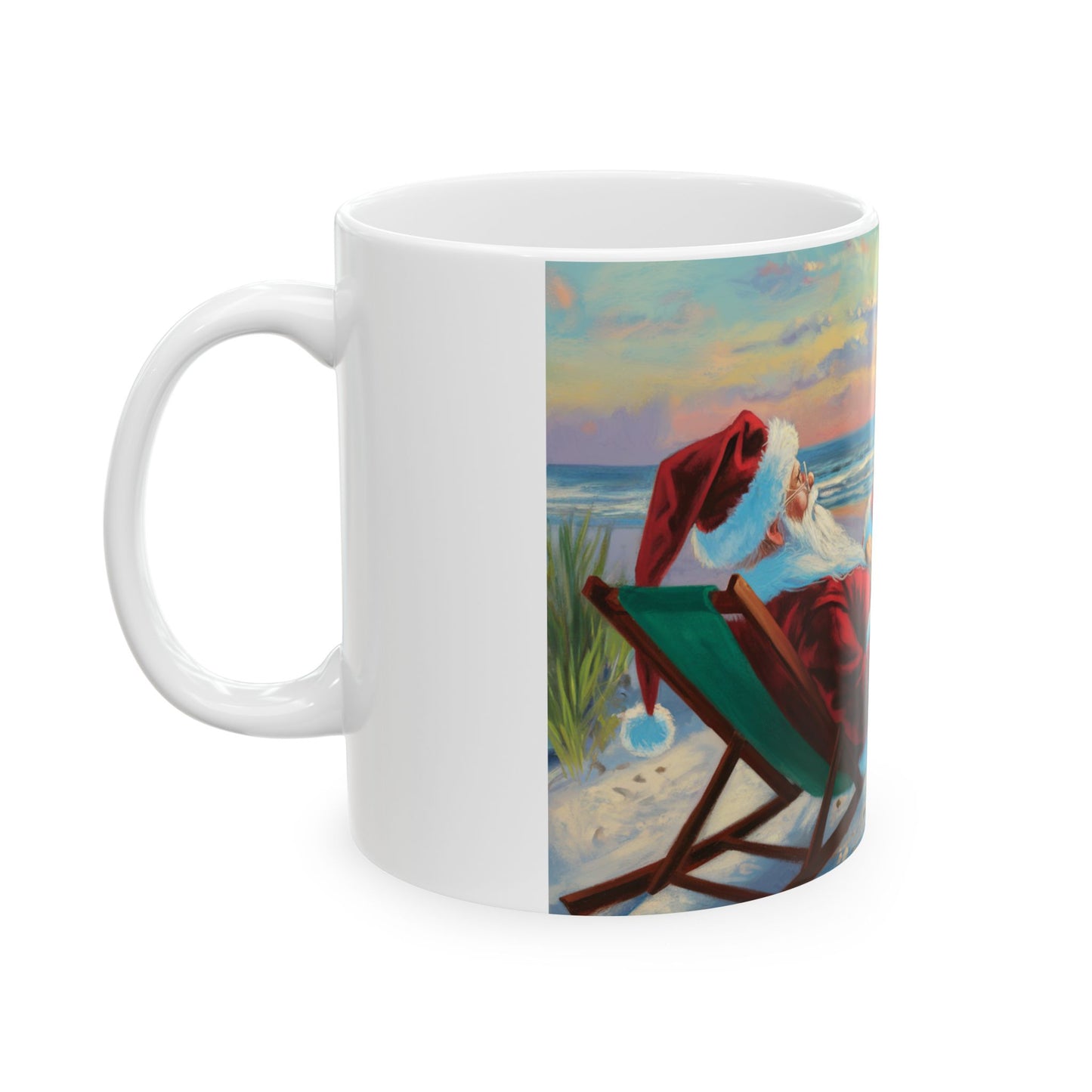 Beachy Santa Beach Chillin Ceramic Mug, (11oz, 15oz)