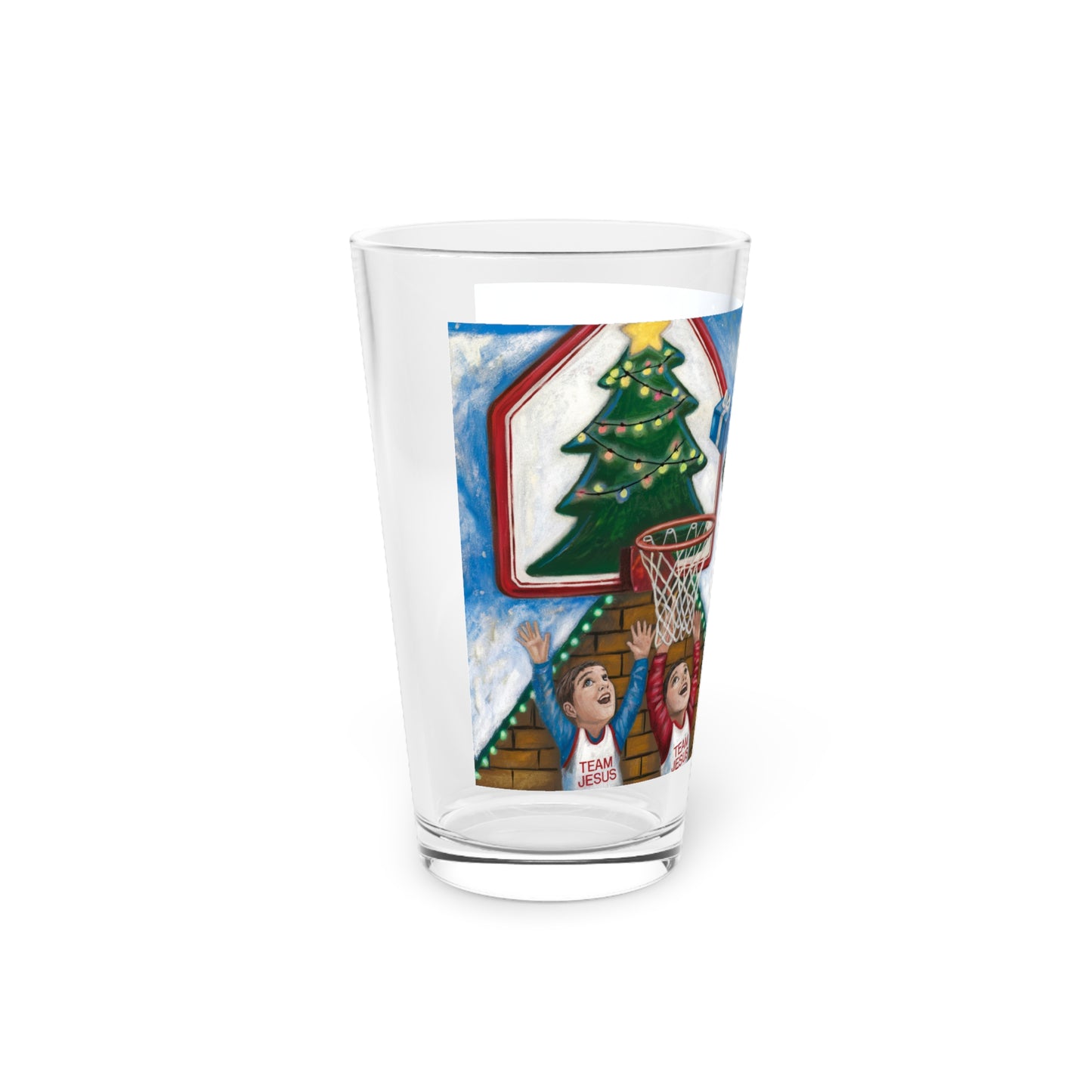 Festive Basketball Pint Glass - 16oz - Perfect for Holiday Gatherings