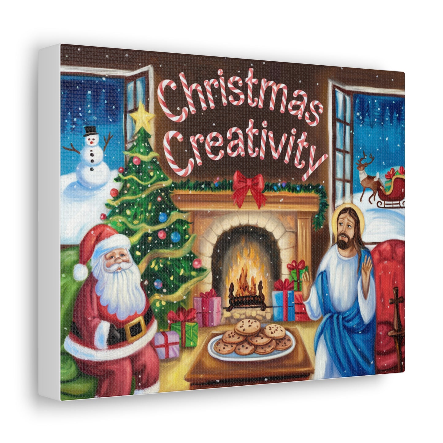 Festive Christmas Canvas Gallery Wrap - 'Christmas Creativity' Decor