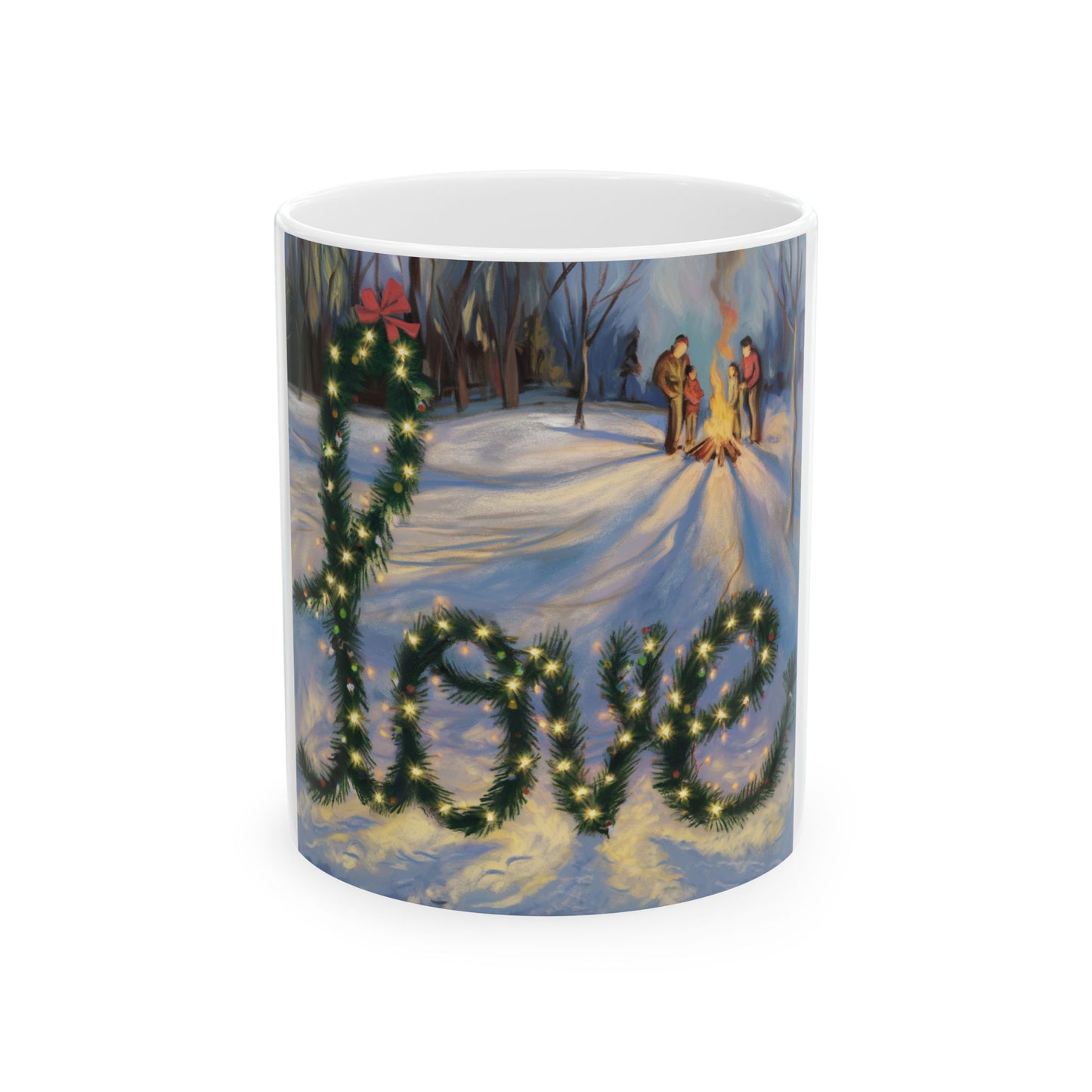 Love Winter Scene Ceramic Mug - Perfect for Cozy Moments & Holiday Gifting