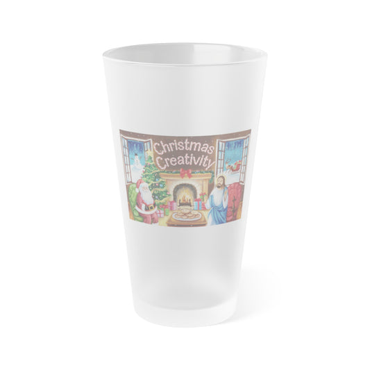 Christmas Creativity Frosted Pint Glass - 16oz Holiday Drinkware