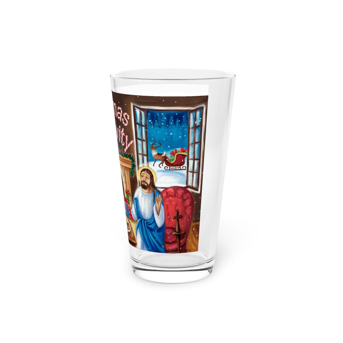 Christmas Creativity Pint Glass - 16oz Festive Holiday Drinkware