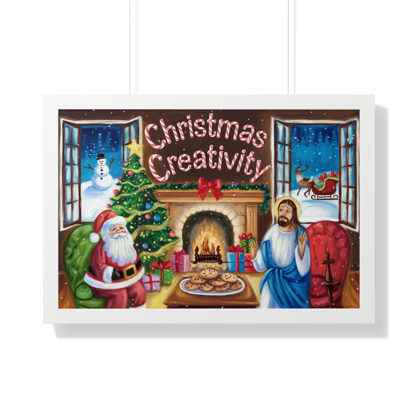 Christmas Creativity Framed Horizontal Poster - Holiday Wall Art for Festive Decor