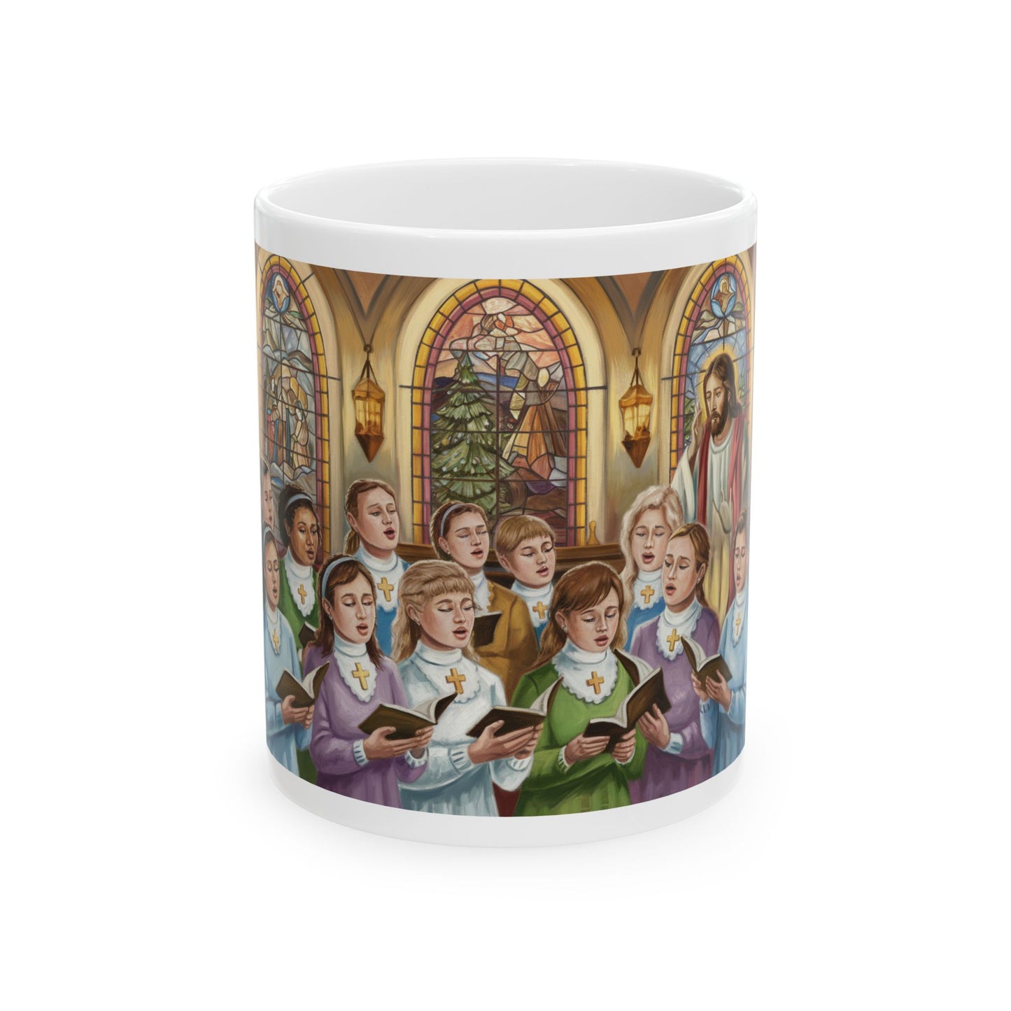 Christmas Choir Ceramic Mug - 11oz & 15oz Coffee Cup for Holiday Cheer