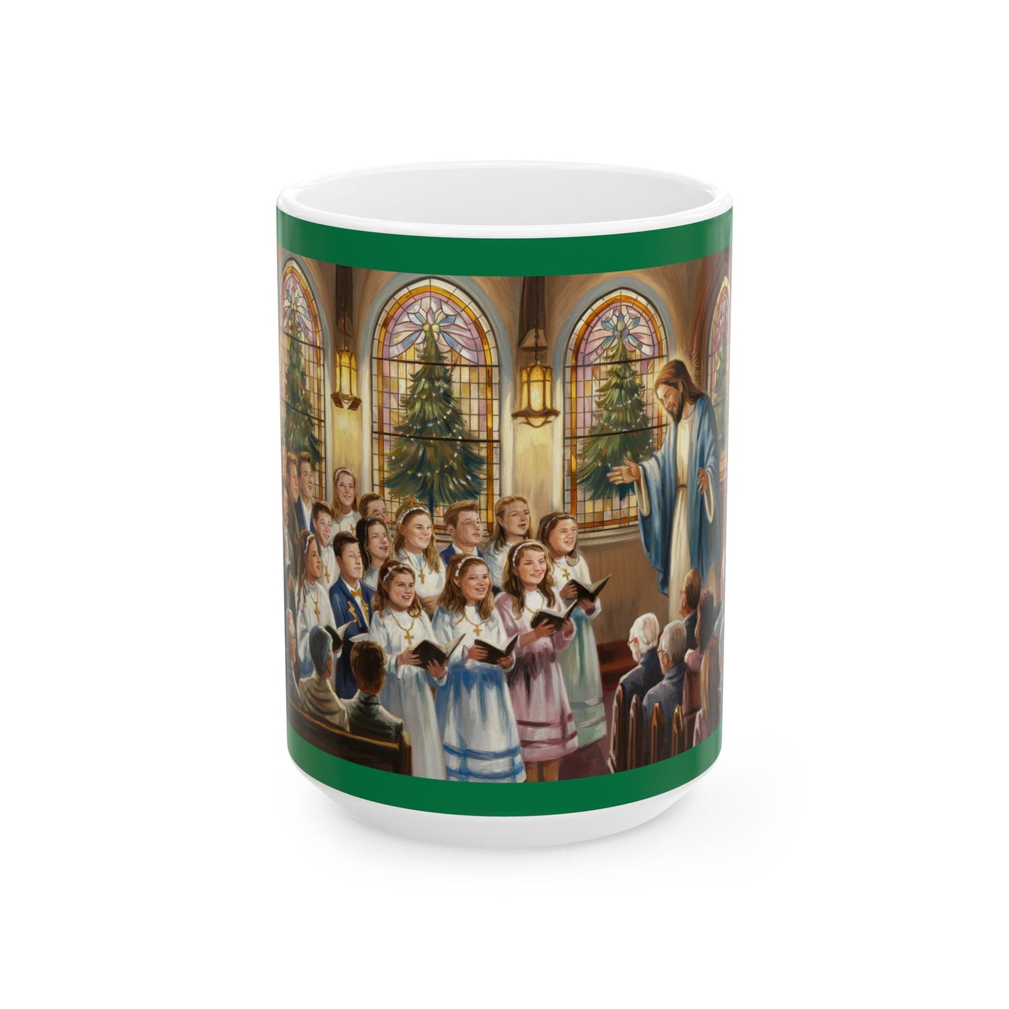 Inspirational Ceramic Mug - Choir of Angels Design, Perfect for Holiday Gifting