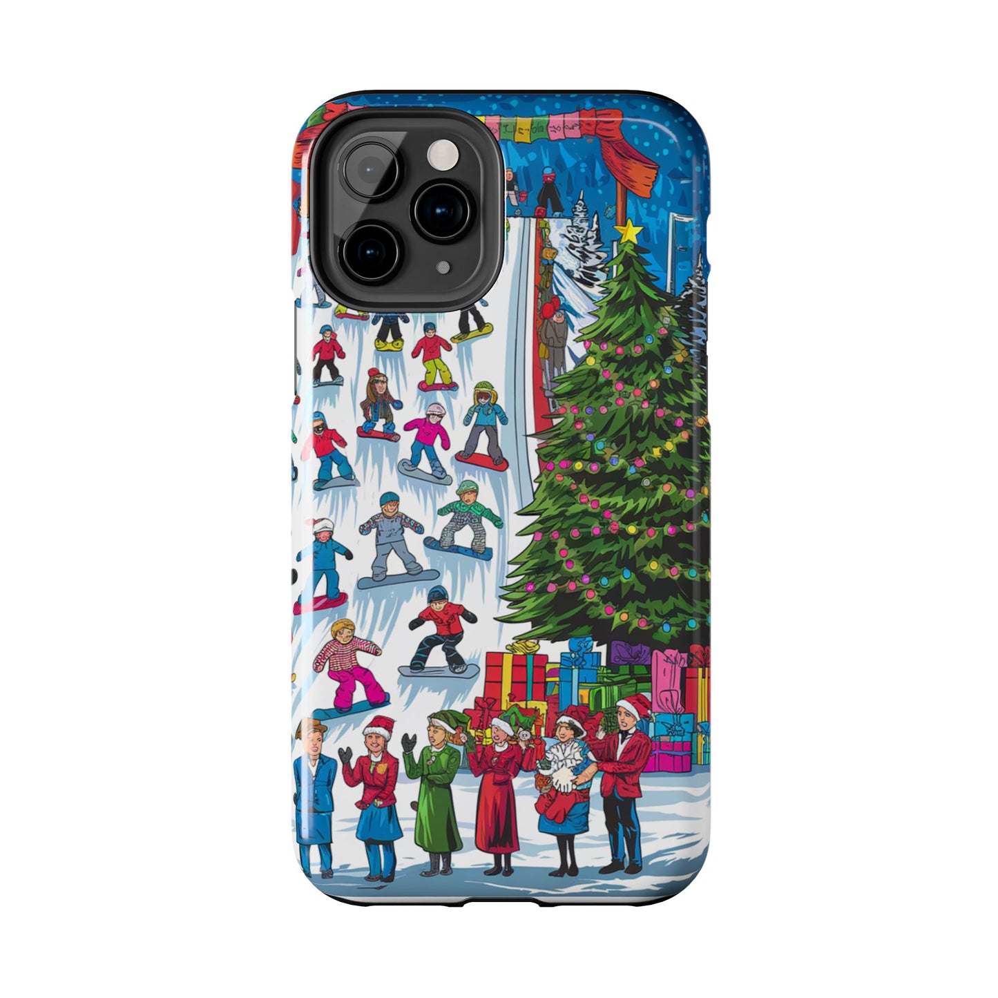 Festive Winter Holiday Tough Phone Cases - Colorful Christmas Design