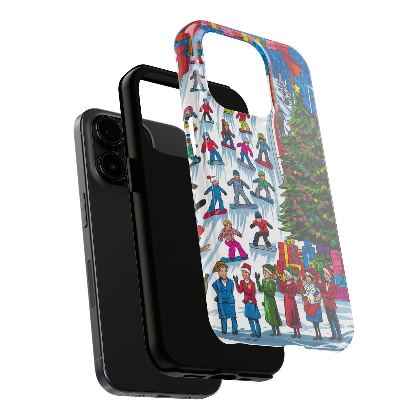 Festive Winter Holiday Tough Phone Cases - Colorful Christmas Design