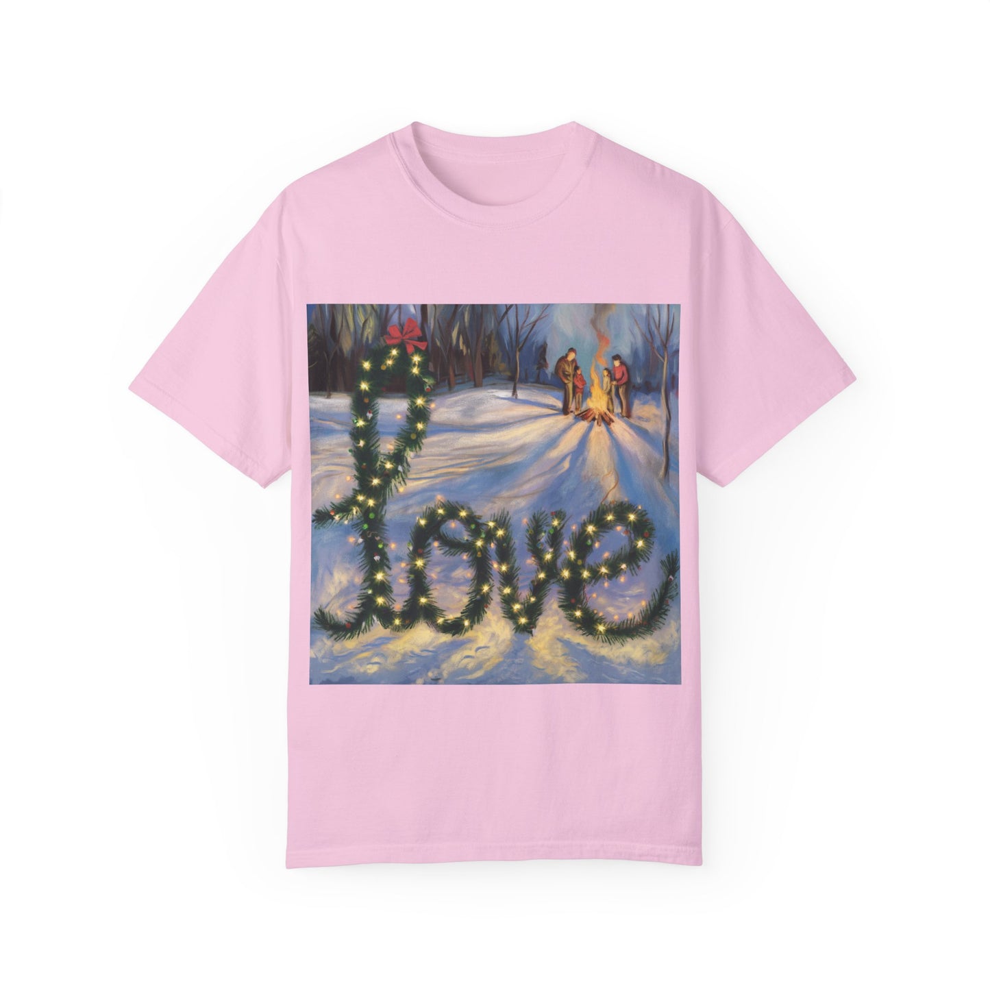 Garment-Dyed T-Shirt with 'Love' Holiday Design