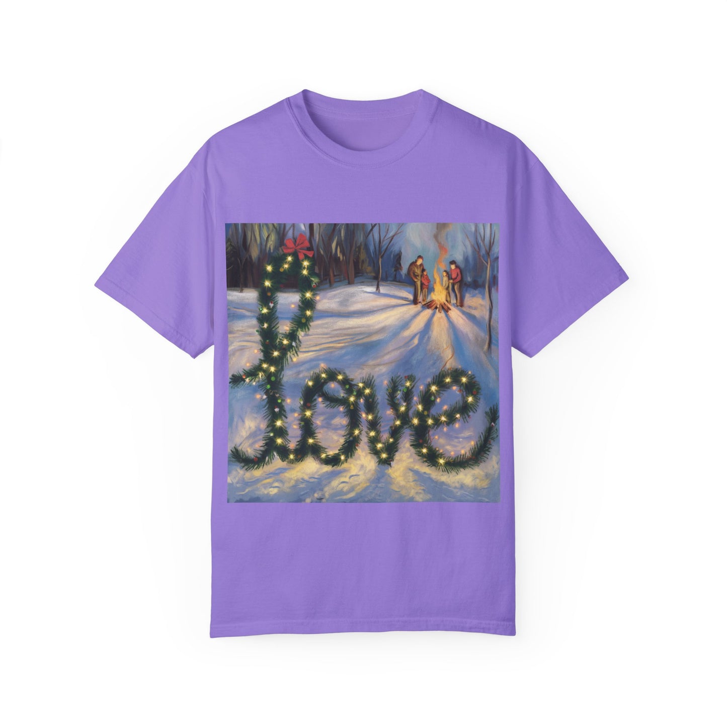 Garment-Dyed T-Shirt with 'Love' Holiday Design