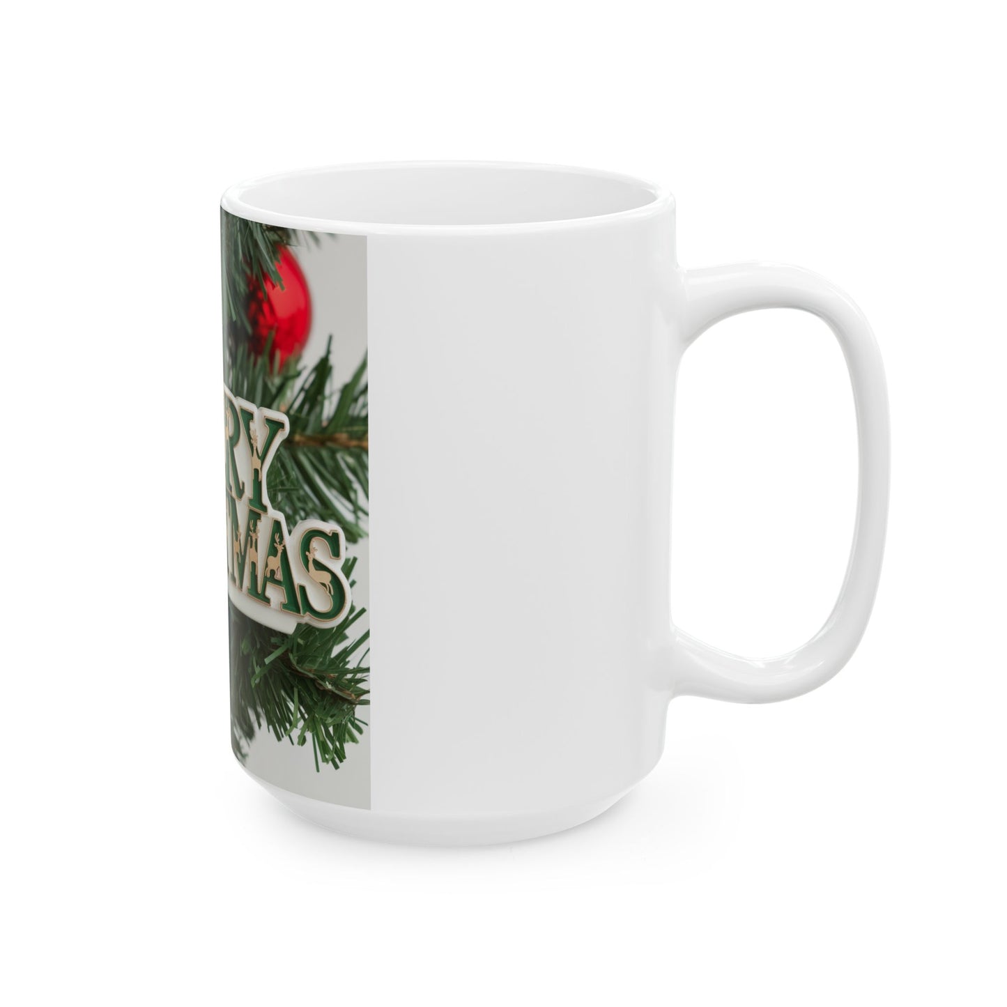 Merry Christmas Ceramic Mug - Festive Holiday Coffee Cup (11oz & 15oz)