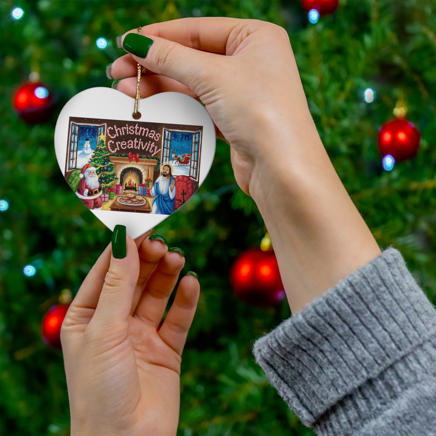 Christmas Creativity Ceramic Ornament - 4 Unique Shapes for Holiday Decor