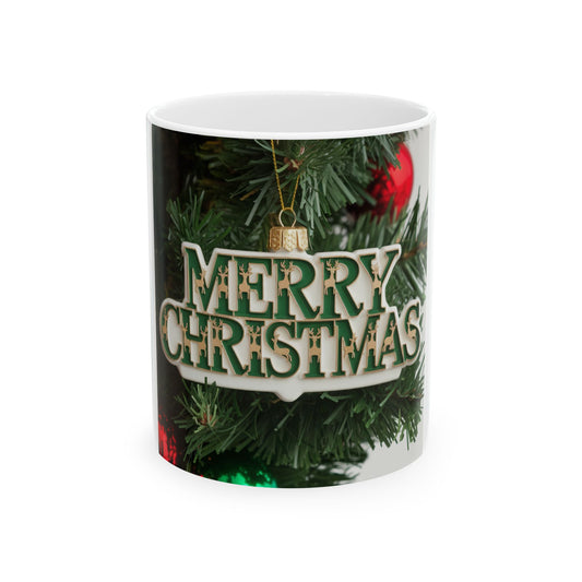 Merry Christmas Ceramic Mug - Festive Holiday Coffee Cup (11oz & 15oz)