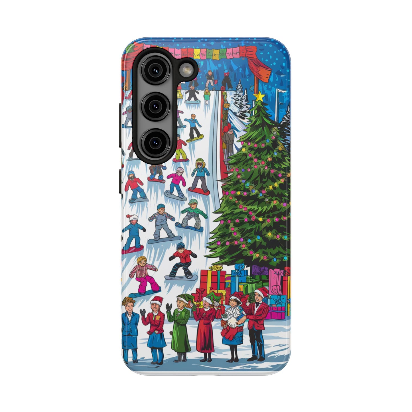 Festive Winter Holiday Tough Phone Cases - Colorful Christmas Design