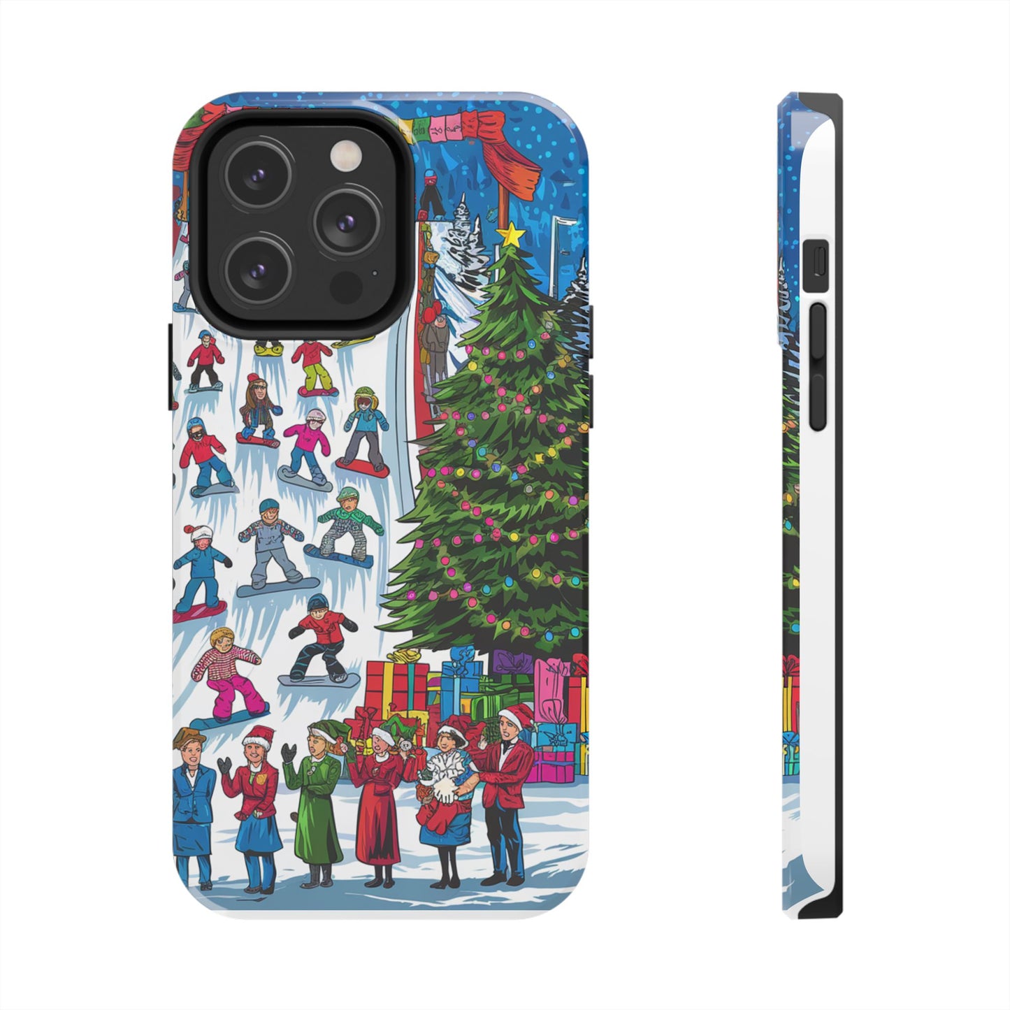 Festive Winter Holiday Tough Phone Cases - Colorful Christmas Design