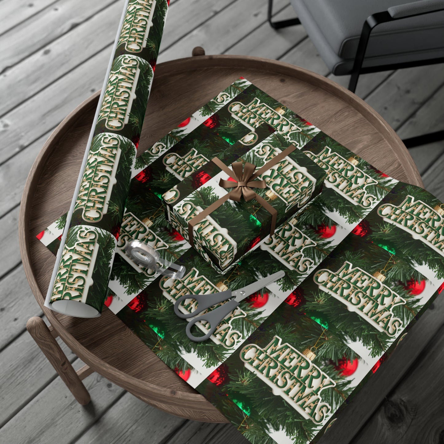 Festive Merry Christmas Gift Wrap Paper