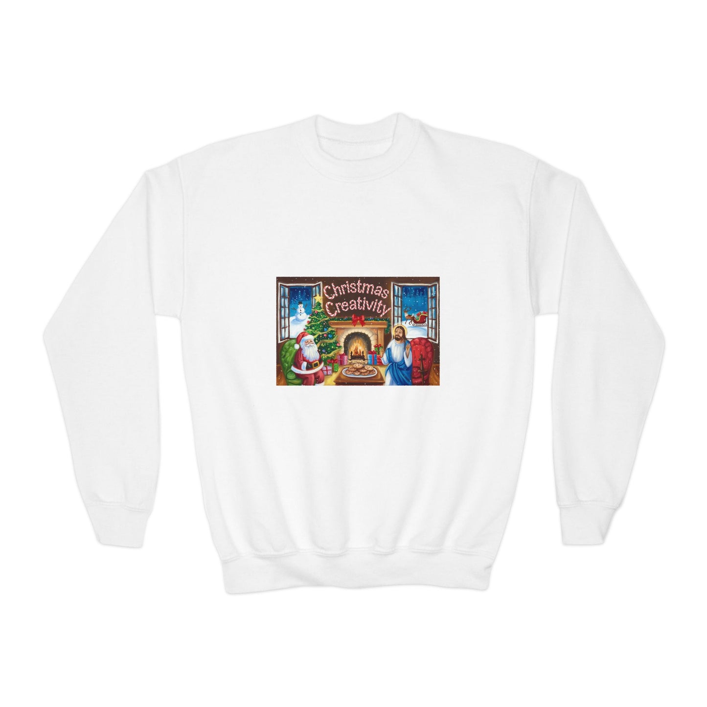 Youth Crewneck Sweatshirt - "Christmas Creativity" Cozy Holiday Sweatshirt