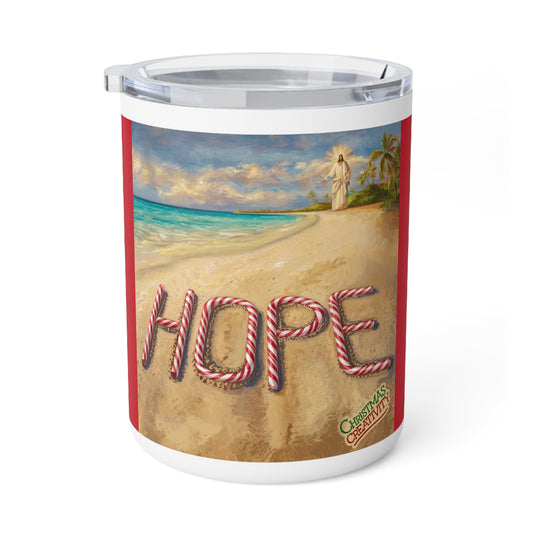 Hope Insulated Coffee Mug - 10oz Tropical Beach Design